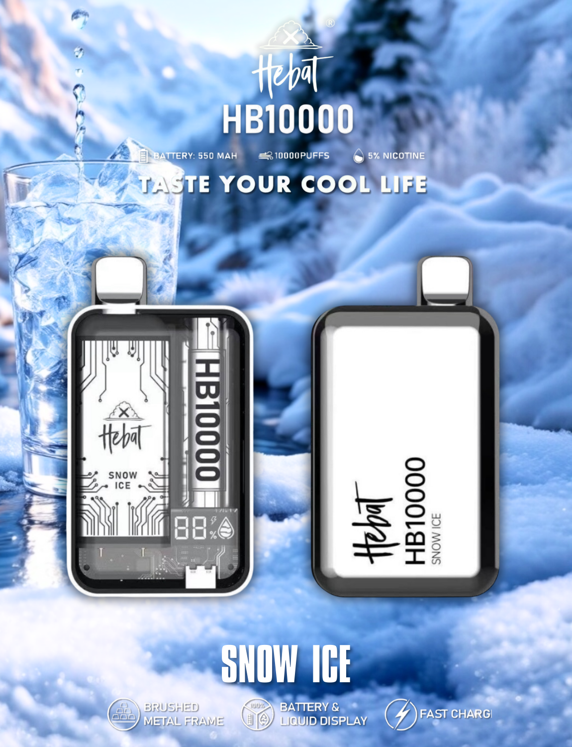 HEBAT 喜貝10000口一次性電子煙| 拋棄式 | 可重複充電 | 正品現貨供應